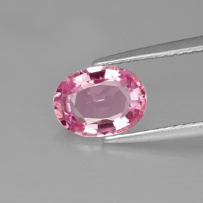 Espinélio rosa natural 1,48ct, corte oval, VS