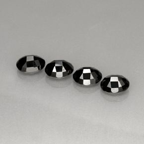 Pedras preciosas de espinélio preto natural de  ct, corte oval, opaco
