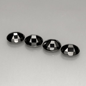 Pedras preciosas de espinélio preto natural de  ct, corte oval, opaco