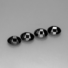 Pedras preciosas de espinélio preto natural de  ct, corte oval, opaco