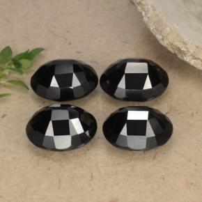 Pedras preciosas de espinélio preto natural de  ct, corte oval, opaco