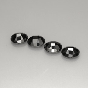 Pedras preciosas de espinélio preto natural de  ct, corte oval, opaco