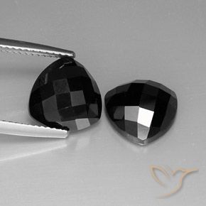 Pedras preciosas de Espinélio Preto natural de 8.91 ct, Trilhão, Opaco