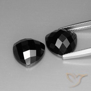 Pedras preciosas de Espinélio Preto natural de 8.91 ct, Trilhão, Opaco