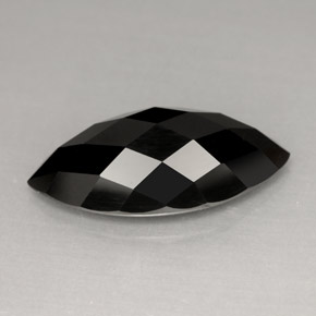 Espinélio preto natural 4,91ct, marquise, opaco