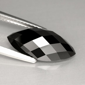 Espinélio preto natural 4,91ct, marquise, opaco