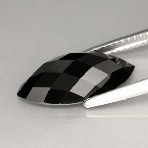 Espinélio preto natural 4,91ct, marquise, opaco