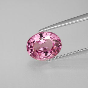 Espinélio rosa natural 1,51ct, corte oval, VS