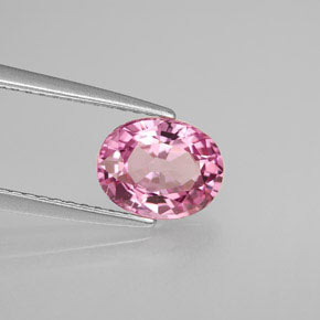 Espinélio rosa natural 1,51ct, corte oval, VS