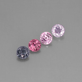 Pedras preciosas de espinélio multicolorido natural de  ct, corte redondo, VVS-VS