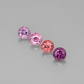 Pedras preciosas de espinélio multicolorido natural de  ct, corte redondo, VVS-VS