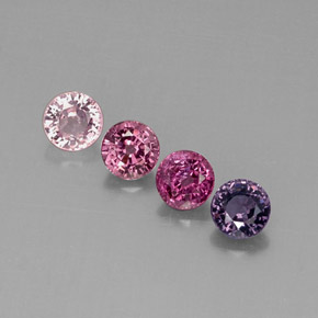 Pedras preciosas de espinélio multicolorido natural de  ct, corte redondo, VVS-VS