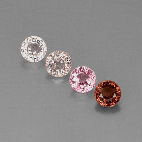 Pedras preciosas de espinélio multicolorido natural de  ct, corte redondo, VVS-VS