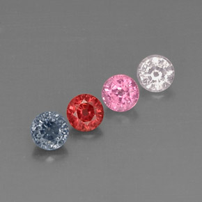 Pedras preciosas de espinélio multicolorido natural de  ct, corte redondo, VVS-VS