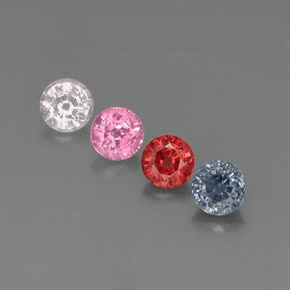 Pedras preciosas de espinélio multicolorido natural de  ct, corte redondo, VVS-VS