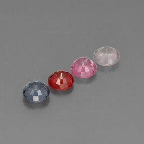 Pedras preciosas de espinélio multicolorido natural de  ct, corte redondo, VVS-VS
