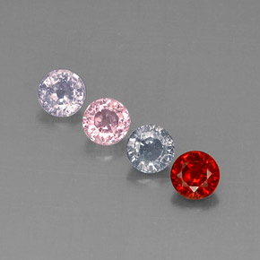 Pedras preciosas de espinélio multicolorido natural de  ct, corte redondo, VVS-VS