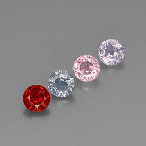 Pedras preciosas de espinélio multicolorido natural de  ct, corte redondo, VVS-VS
