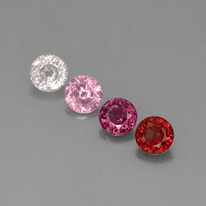 Pedras preciosas de espinélio multicolorido natural de  ct, corte redondo, VVS-VS