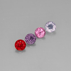 Pedras preciosas de espinélio multicolorido natural de  ct, corte redondo, VVS-VS