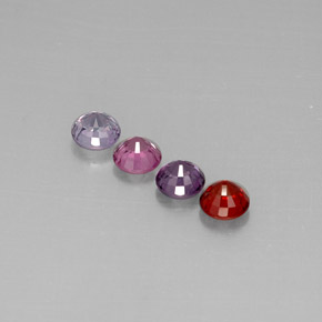 Pedras preciosas de espinélio multicolorido natural de  ct, corte redondo, VVS-VS