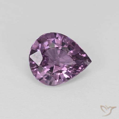 Espinélio roxo de 1,15 quilates, corte pera da Tanzânia de 7,3 x 6,2 mm, Photo A