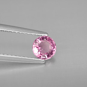Espinélio rosa natural 0,59ct, corte redondo, VS
