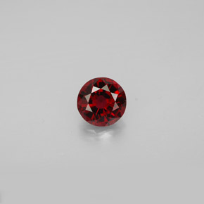 Espinélio vermelho natural 0,70ct, corte redondo, VS