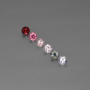 Pedras preciosas de espinélio multicolorido natural de  ct, corte redondo, VVS-VS