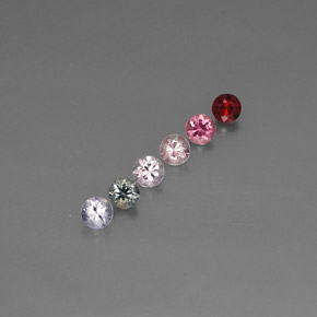 Pedras preciosas de espinélio multicolorido natural de  ct, corte redondo, VVS-VS