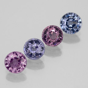 Pedras preciosas de espinélio multicolorido natural de  ct, corte redondo, VVS-VS