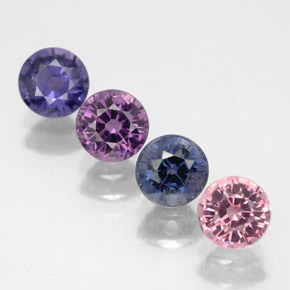 Pedras preciosas de espinélio multicolorido natural de  ct, corte redondo, VVS-VS