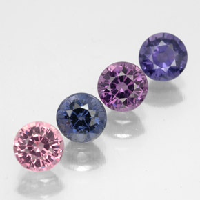 Pedras preciosas de espinélio multicolorido natural de  ct, corte redondo, VVS-VS