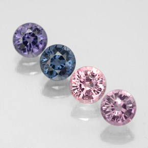 Pedras preciosas de espinélio multicolorido natural de  ct, corte redondo, VVS-VS