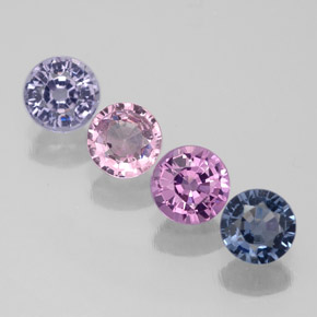 Pedras preciosas de espinélio multicolorido natural de  ct, corte redondo, VVS-VS