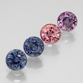 Pedras preciosas de espinélio multicolorido natural de  ct, corte redondo, VVS-VS