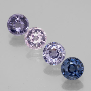 Pedras preciosas de espinélio multicolorido natural de 1,42 ct, corte redondo, VVS-VS
