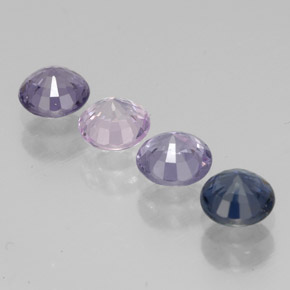 Pedras preciosas de espinélio multicolorido natural de 1,42 ct, corte redondo, VVS-VS