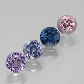 Pedras preciosas de espinélio multicolorido natural de  ct, corte redondo, VVS-VS