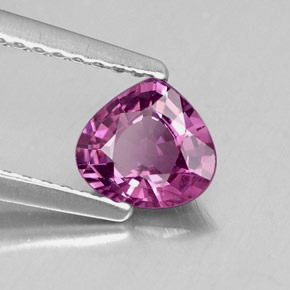 Espinélio violeta natural 0,68ct, formato de pêra, VVS