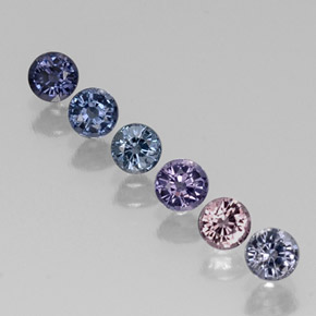 Pedras preciosas de espinélio multicolorido natural de  ct, corte redondo, VVS-VS