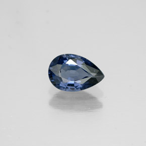 Espinélio azul natural 0,56ct, formato de pêra, VVS-VS