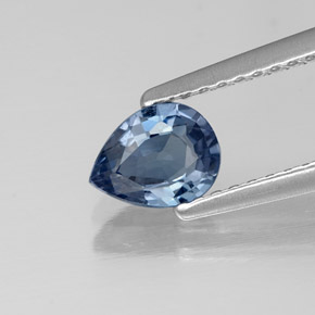 Espinélio azul natural 0,58ct, formato de pêra, VS