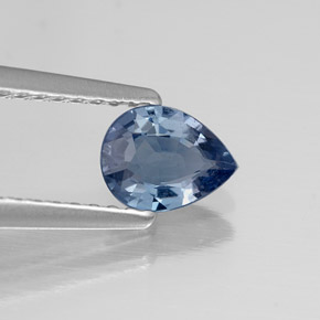Espinélio azul natural 0,58ct, formato de pêra, VS