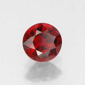 Espinélio vermelho natural 0,68ct, corte redondo, VS