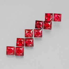 Pedras preciosas de espinélio vermelho natural de  ct, quadrado, VVS-VS