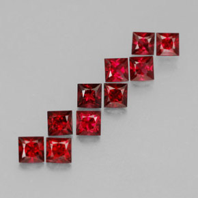 Pedras preciosas de espinélio vermelho natural de  ct, quadrado, VVS-VS