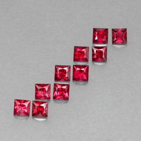 Pedras preciosas de espinélio vermelho natural de  ct, quadrado, VVS-VS