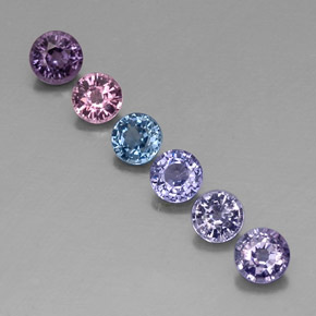 Pedras preciosas de espinélio multicolorido natural de  ct, corte redondo, VVS-VS