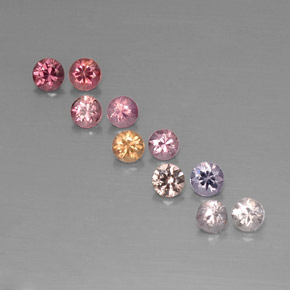 Pedras preciosas de espinélio multicolorido natural de  ct, corte redondo, VVS-VS